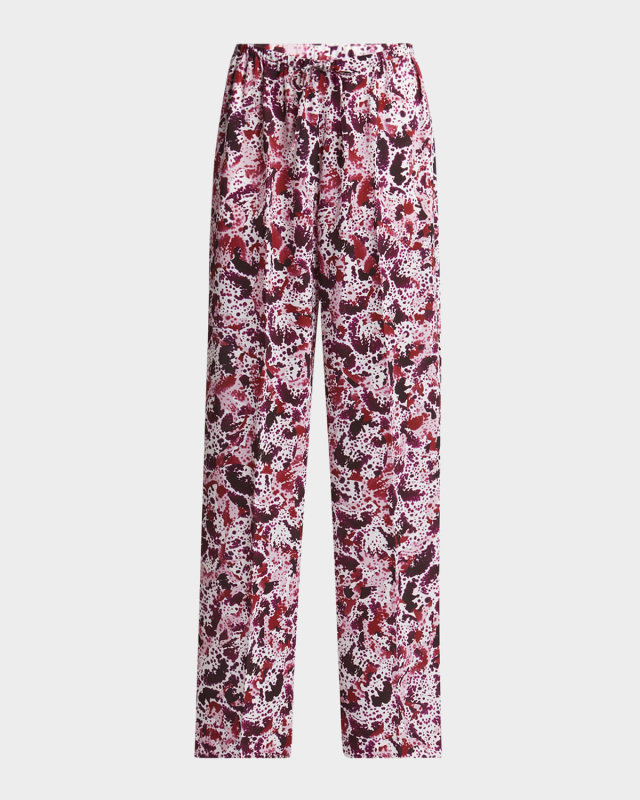 Puvis Printed Wide-Leg Drawstring Pants